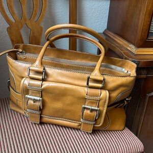 MICHAEL Michael Kors Leather Satchel With Key Leash